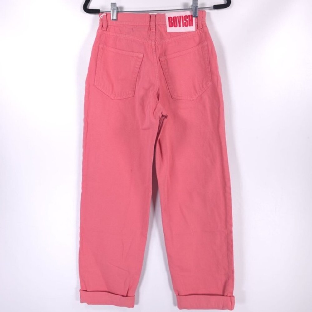 NWT BOYISH The Toby Straight Jeans Pretty Pink Tapered High Waist Button‎ Fly 26 - Picture 5 of 16